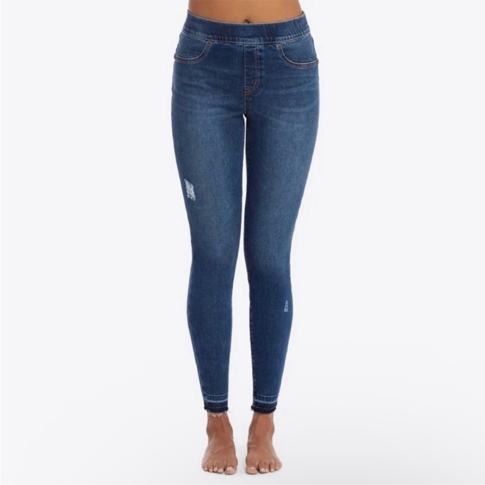 SPANX “Jeans-ish” Distressed Leggings, Size S